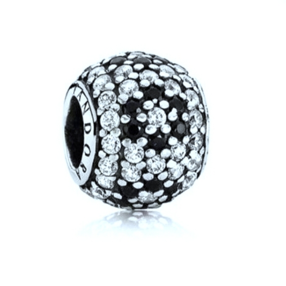 COPY - Pandora, Silver Shimmering Blossom Bead, with Black Pave Zirconia, Retir… - Picture 3 of 6